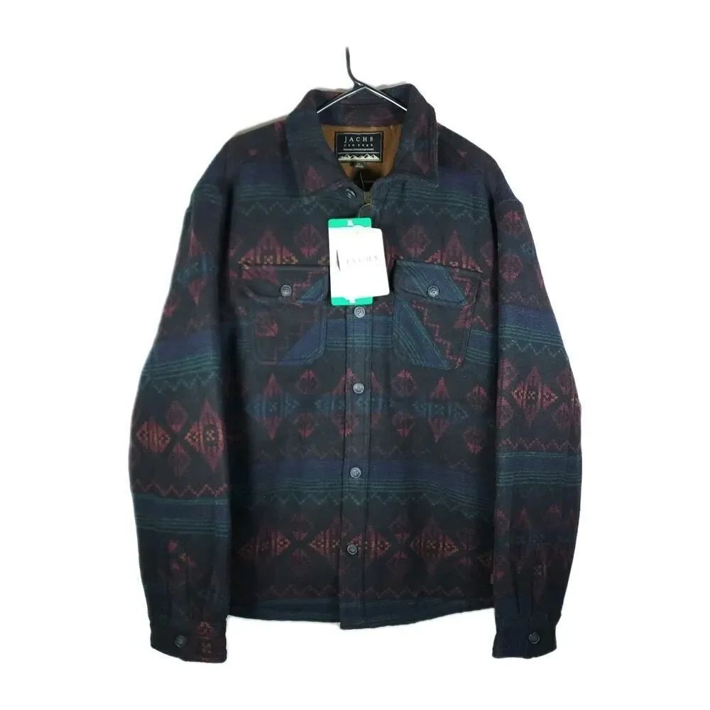 Jachs New York Men's XL Wool Blend Aztec Southwest Sherpa Lined Shirt-jacket NWT